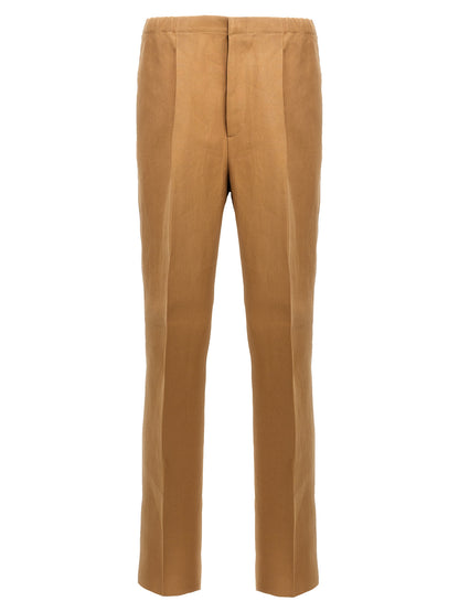 Beige Paper Casual Pants