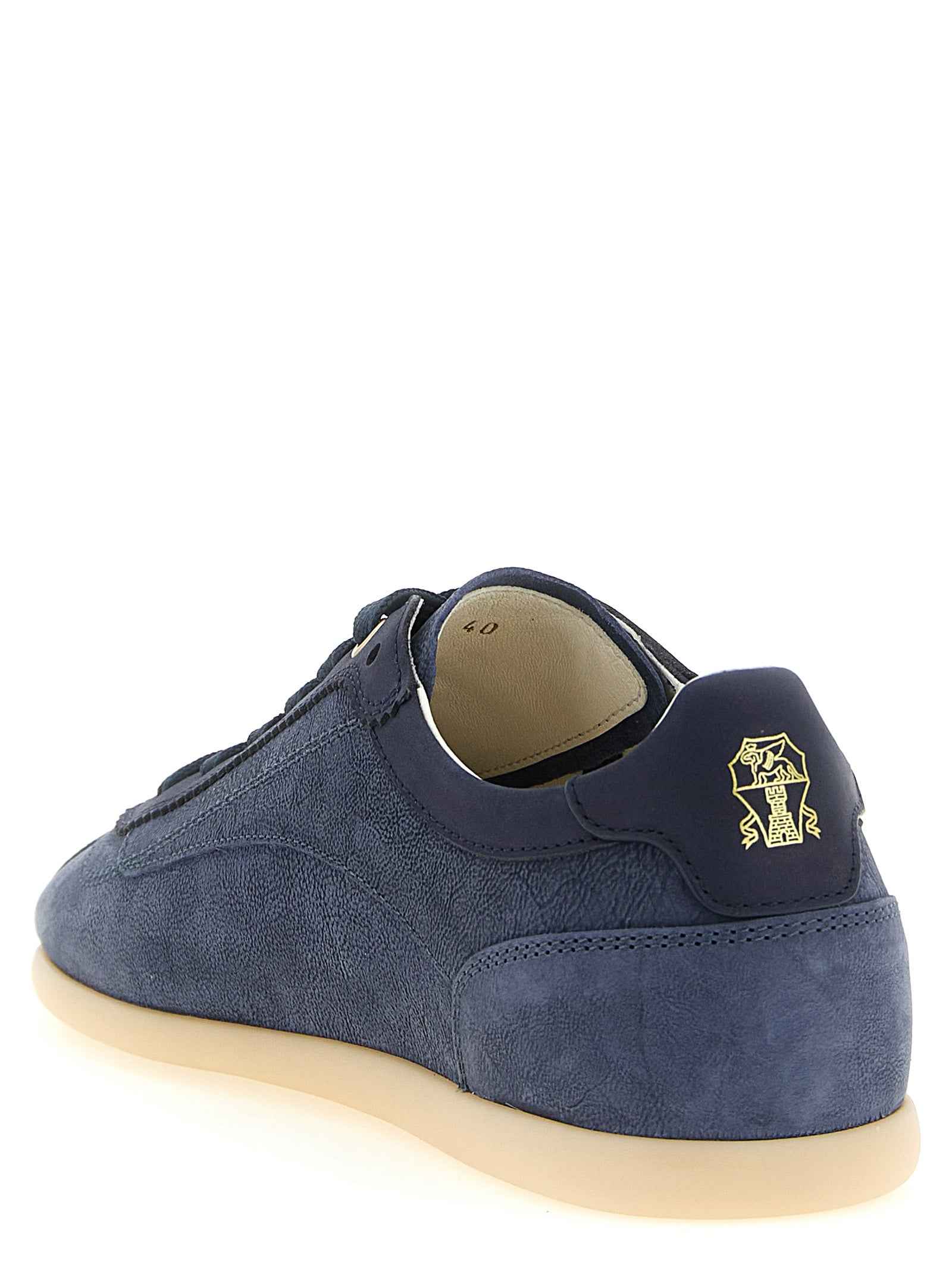 Blue Calfskin Low Top Sneakers