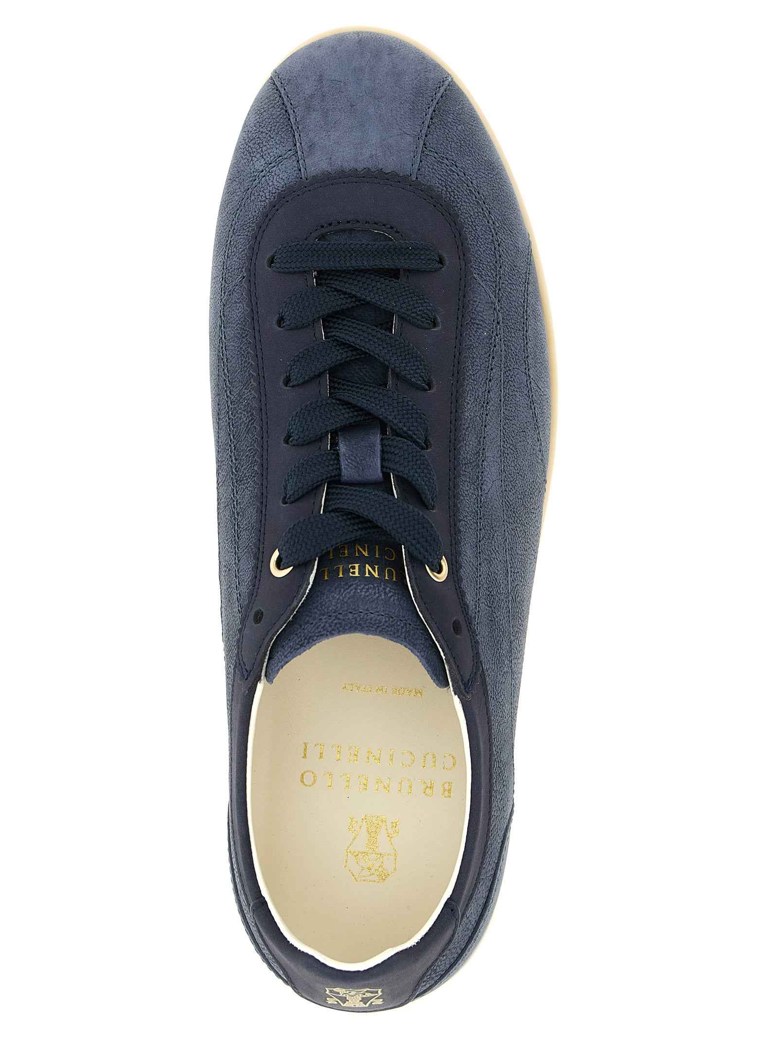 Blue Calfskin Low Top Sneakers