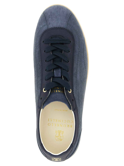 Blue Calfskin Low Top Sneakers