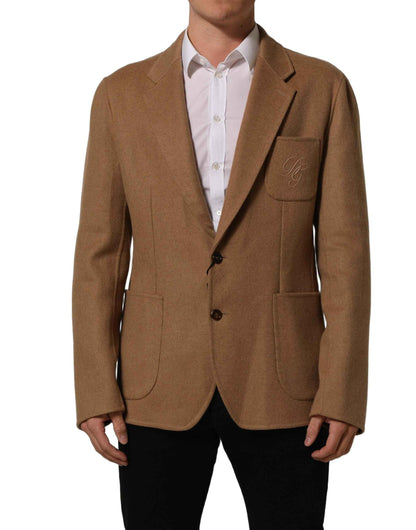 Brown Single Breasted 2 Button Suit Jacket