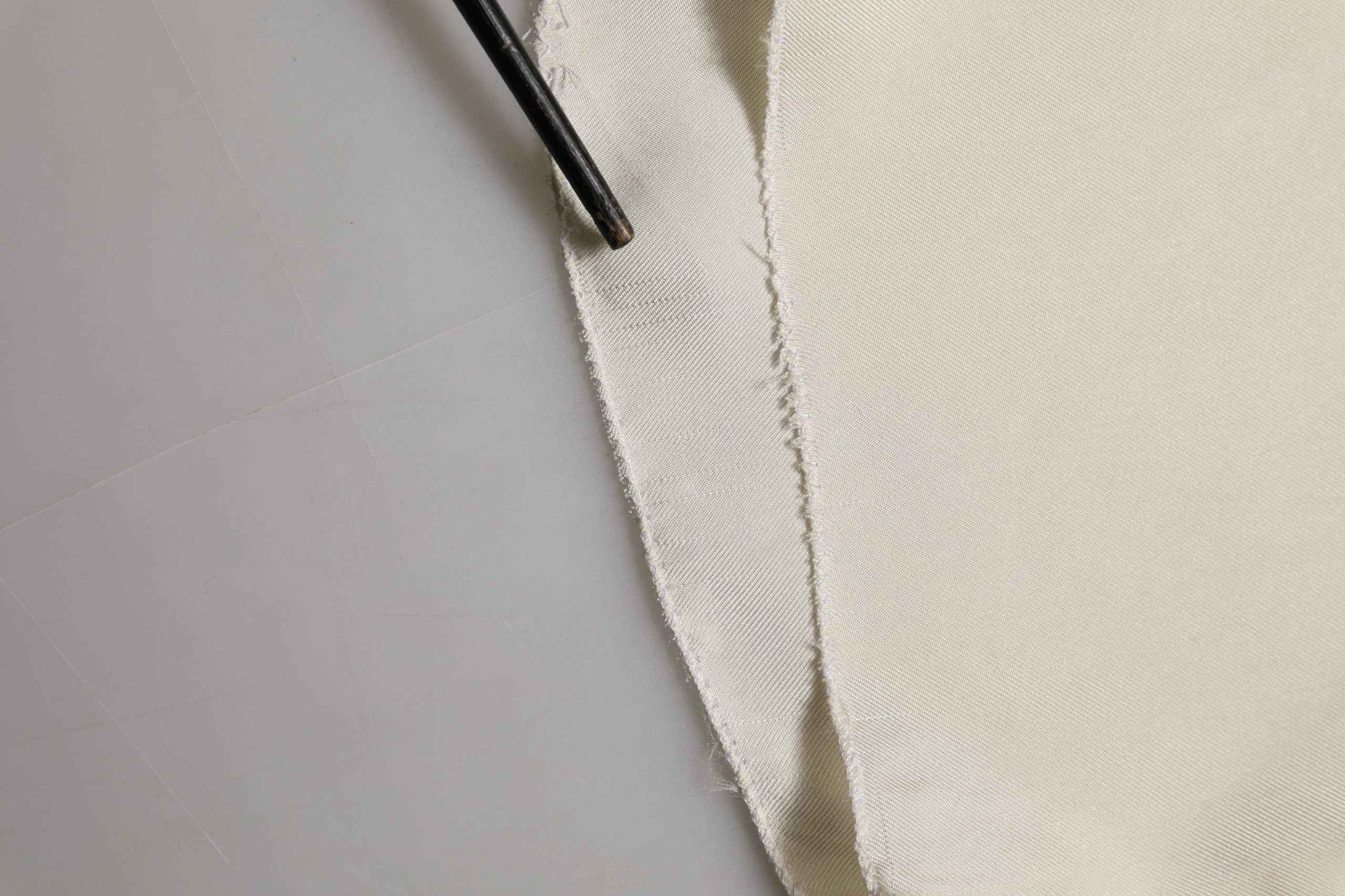 Off White Silk Straight Wide Leg Trouser Pants