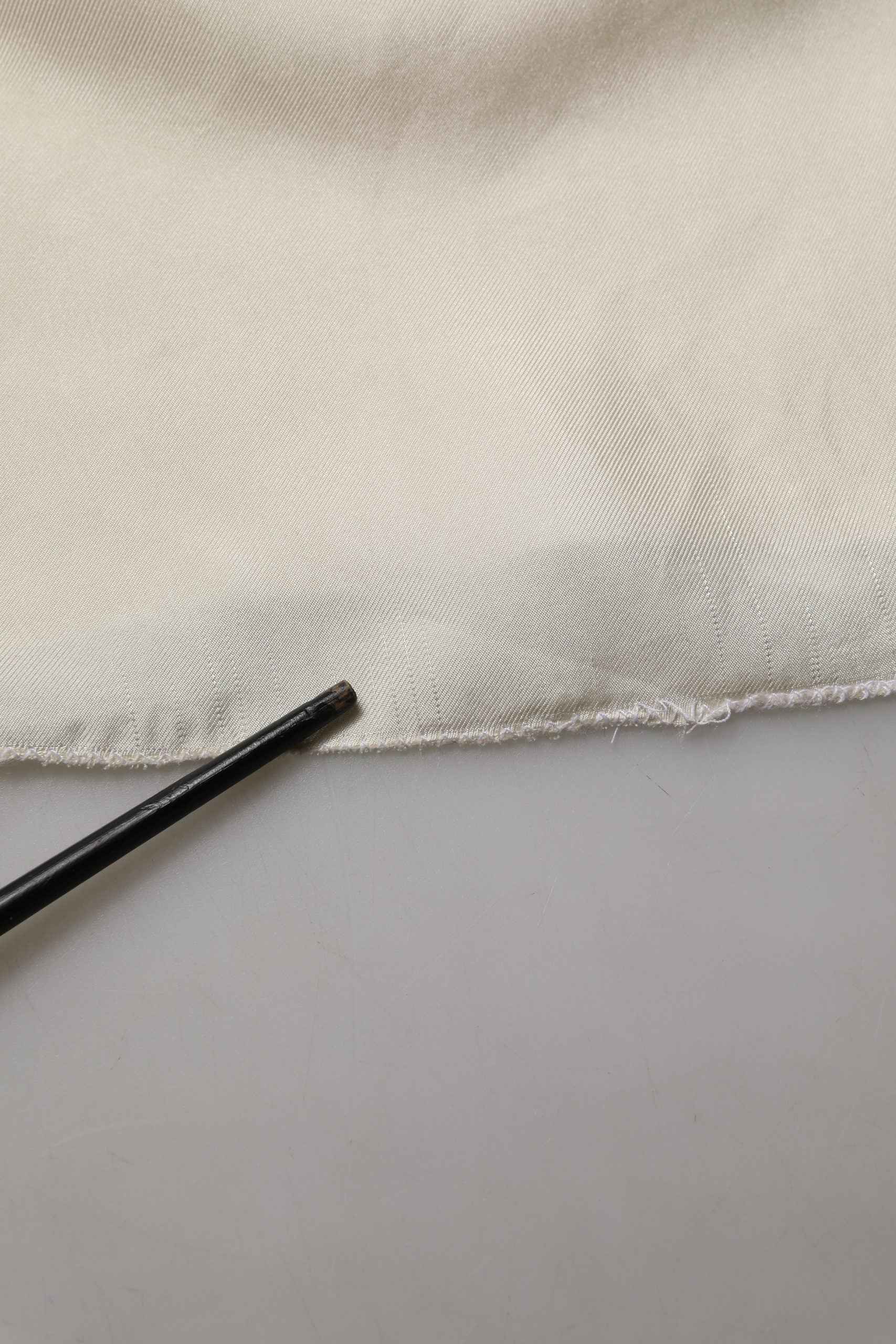 Off White Silk Straight Wide Leg Trouser Pants