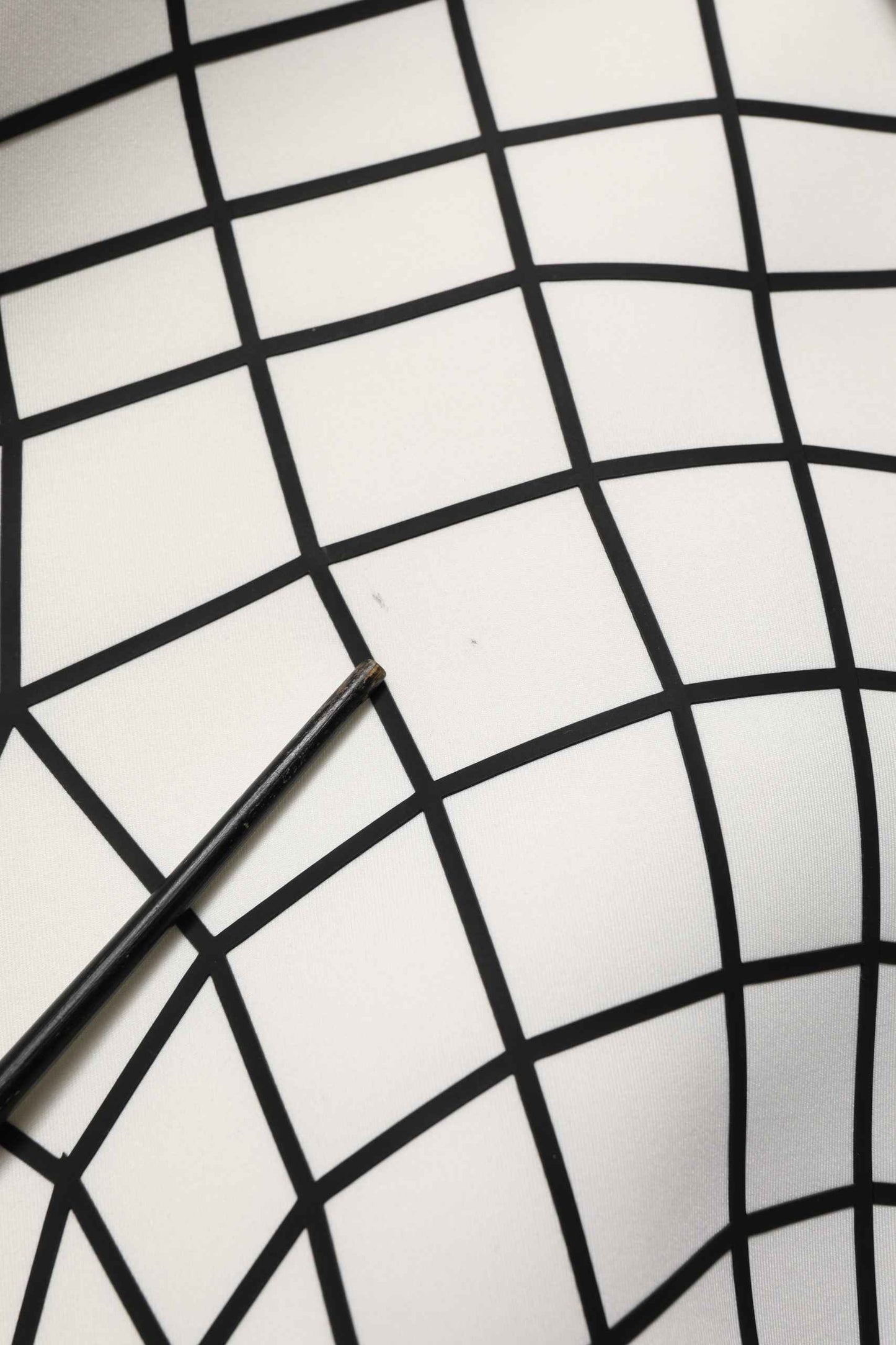 White Black WarpGrid Pattern Hoodie Sweater