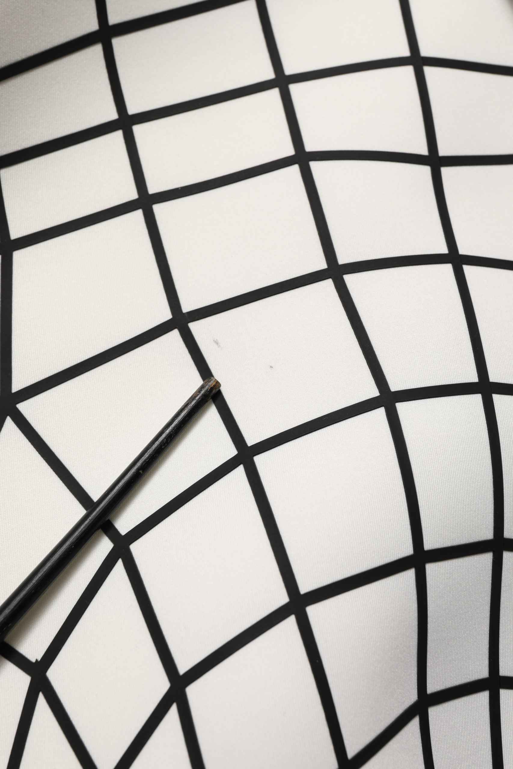 White Black WarpGrid Pattern Hoodie Sweater