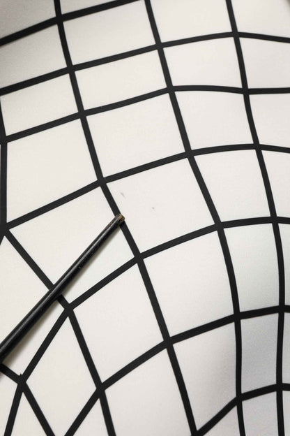 White Black WarpGrid Pattern Hoodie Sweater