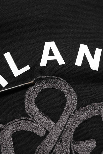 Black Cotton Milano1984 Print Hoodie Sweater
