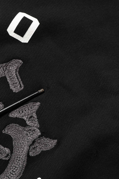 Black Cotton Milano1984 Print Hoodie Sweater