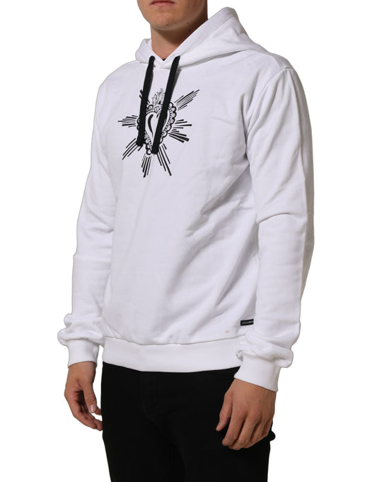 White Sacred Heart Hooded Sweatshirt Sweater