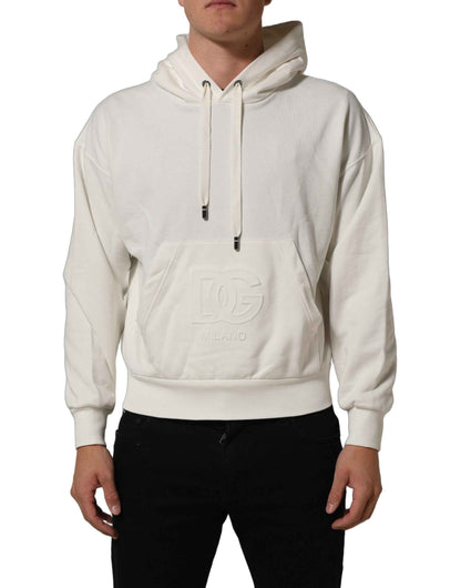 White Logo Hooded PulloverSweatshirt Sweater
