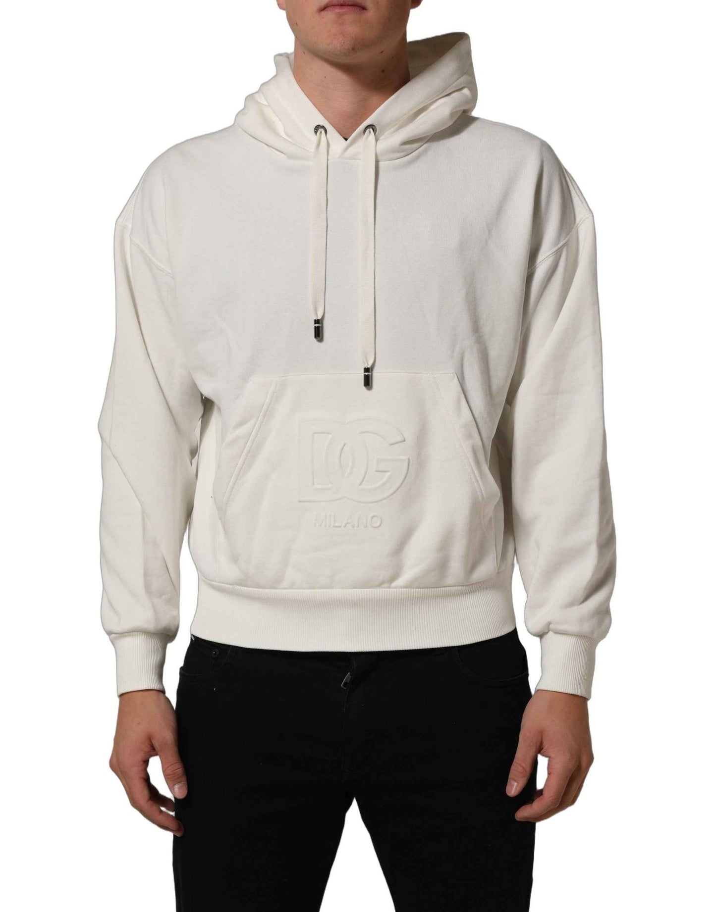 White Logo Hooded PulloverSweatshirt Sweater
