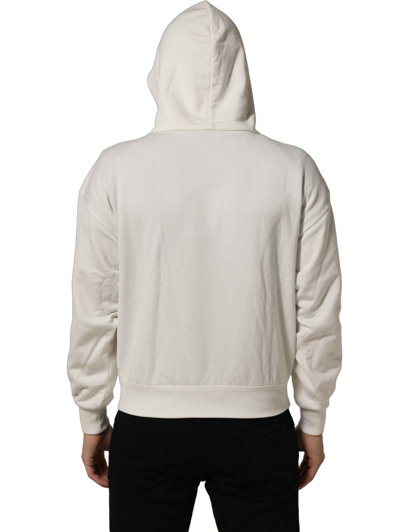 White Logo Hooded PulloverSweatshirt Sweater