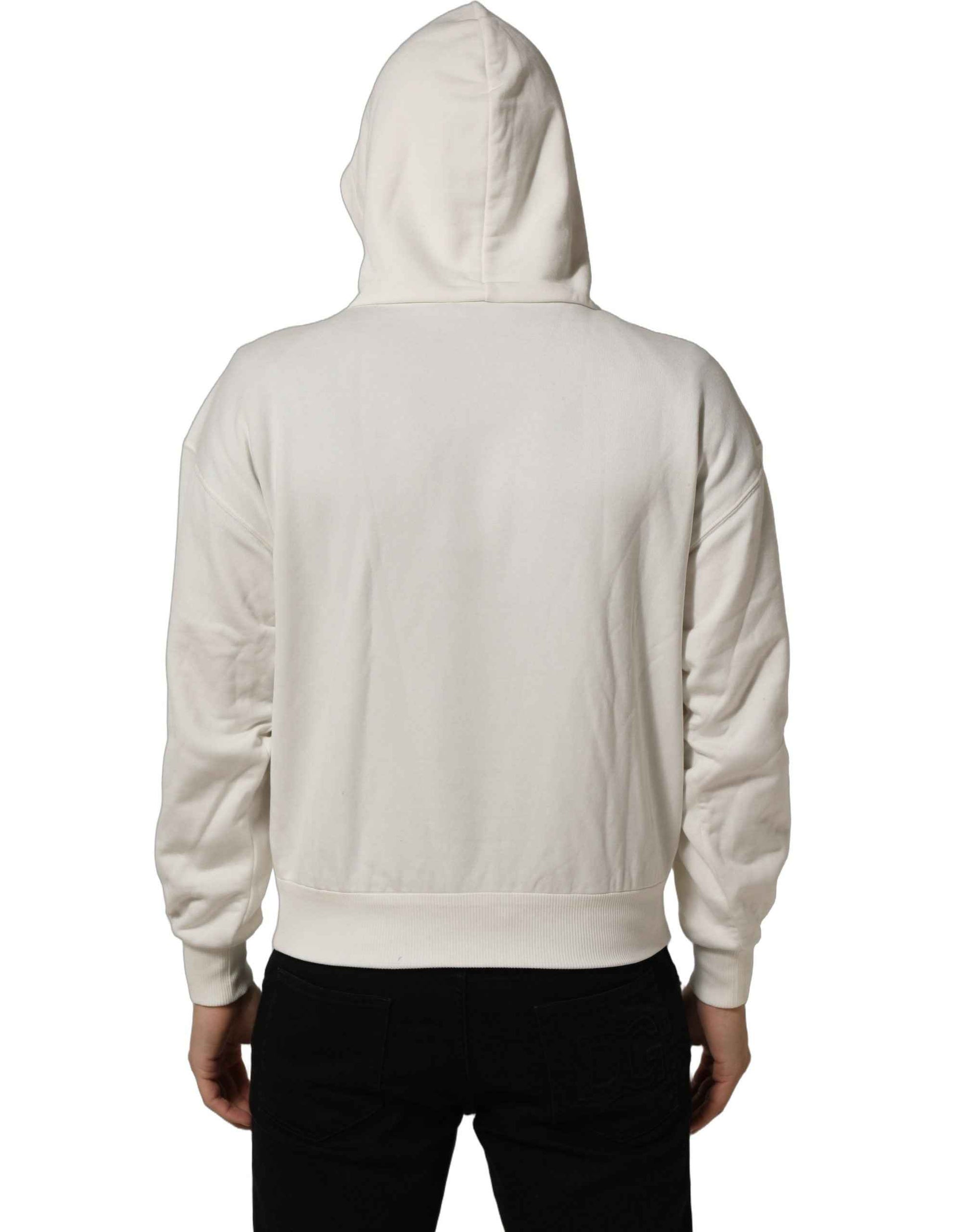 White Logo Hooded PulloverSweatshirt Sweater