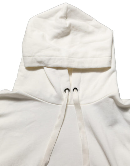White Logo Hooded PulloverSweatshirt Sweater