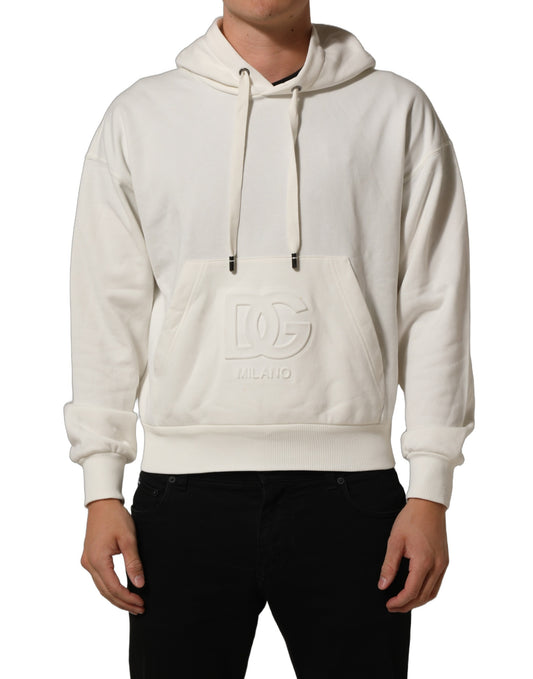 White Logo Hooded PulloverSweatshirt Sweater
