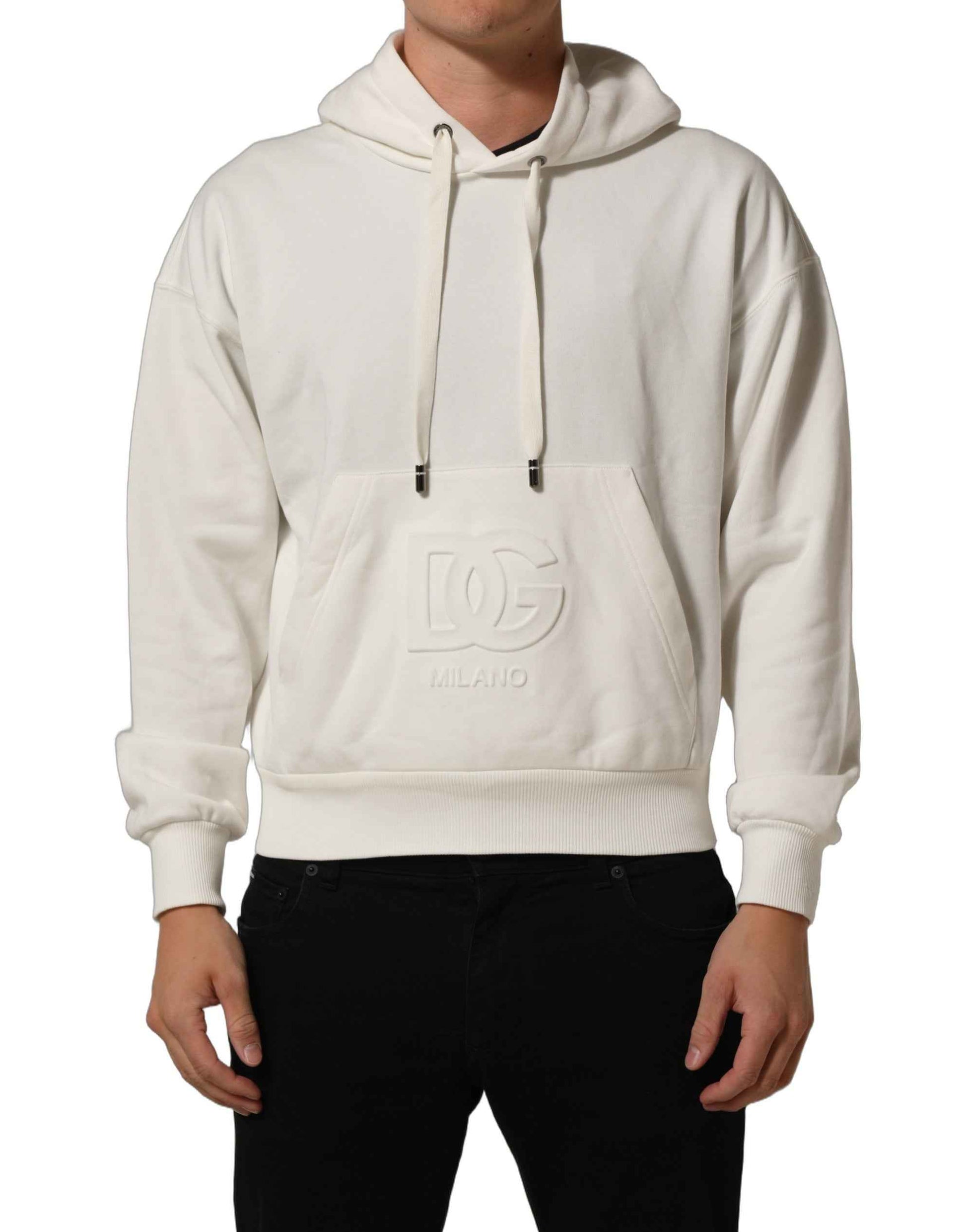 White Logo Hooded PulloverSweatshirt Sweater