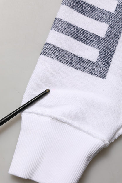 White Blue Stripe Hooded Sweatshirt Sweater