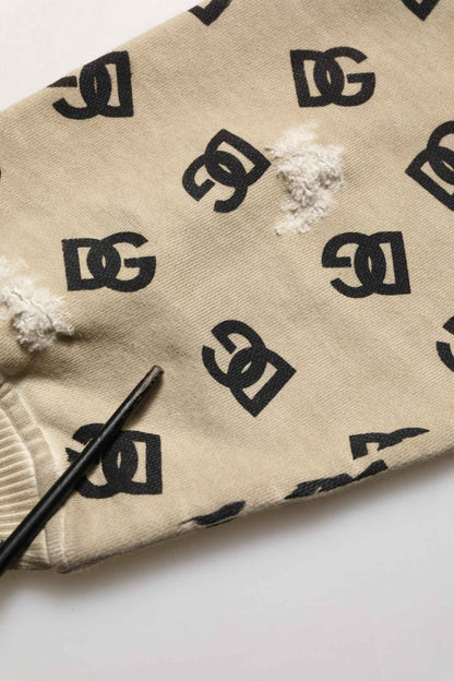 Brown Cotton Logo Hooded Sweatshirt Sweater