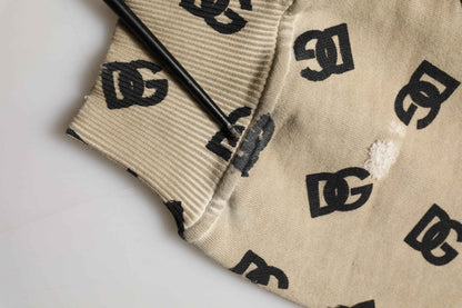 Brown Cotton Logo Hooded Sweatshirt Sweater