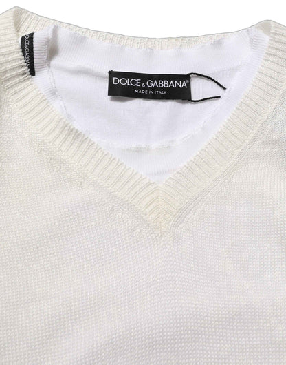 White Flax CrewNeck Layered Pullover Sweater