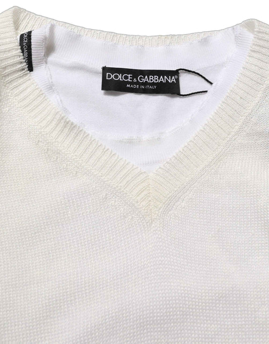 White Flax CrewNeck Layered Pullover Sweater