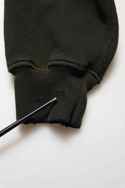 Black Cotton Crew Neck Men Sweatshirt Sweater