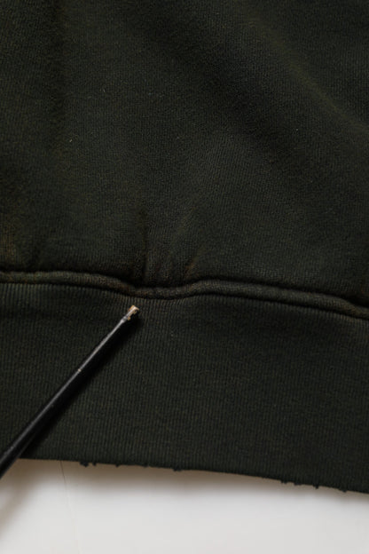 Black Cotton Crew Neck Men Sweatshirt Sweater