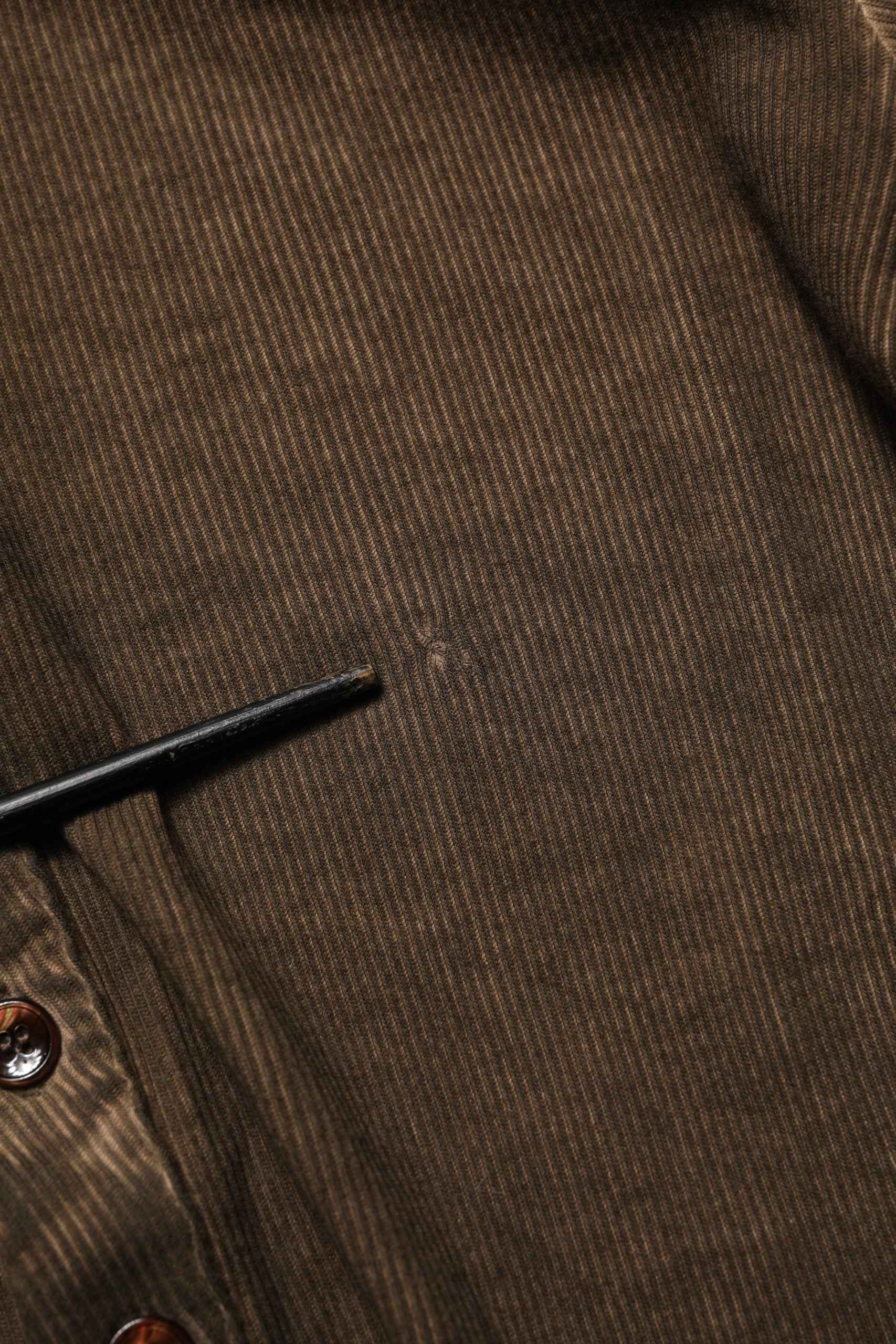 Brown Cotton Buttoned Henley Pullover Sweater