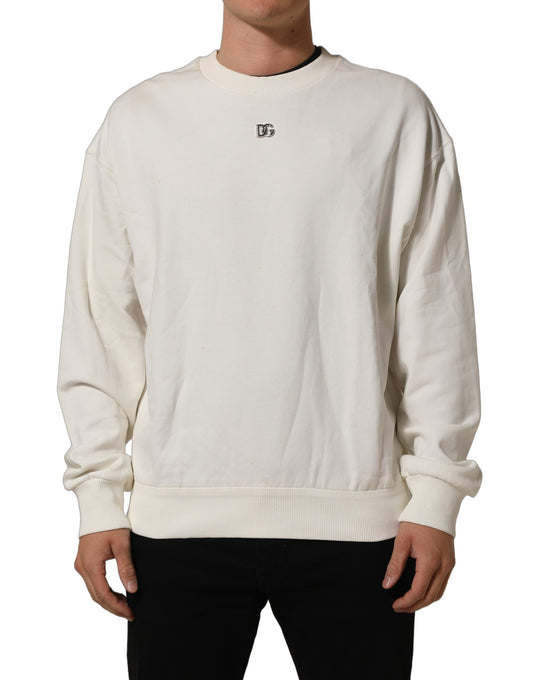 White DG Logo Crew Neck Sweatshirt Sweater