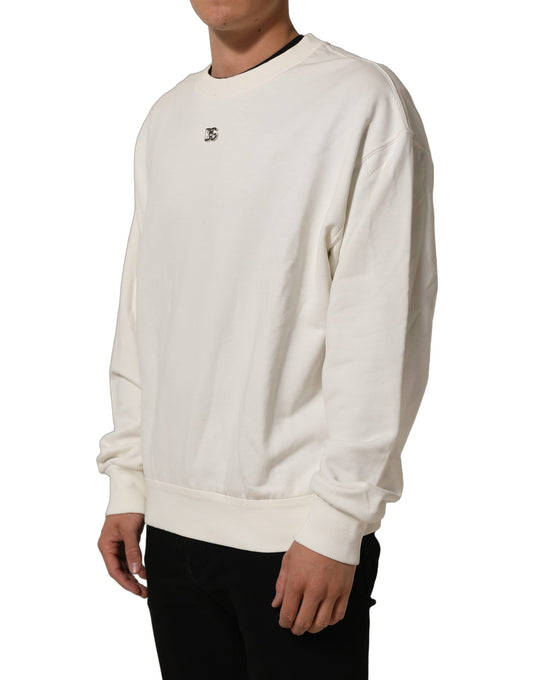 White DG Logo Crew Neck Sweatshirt Sweater
