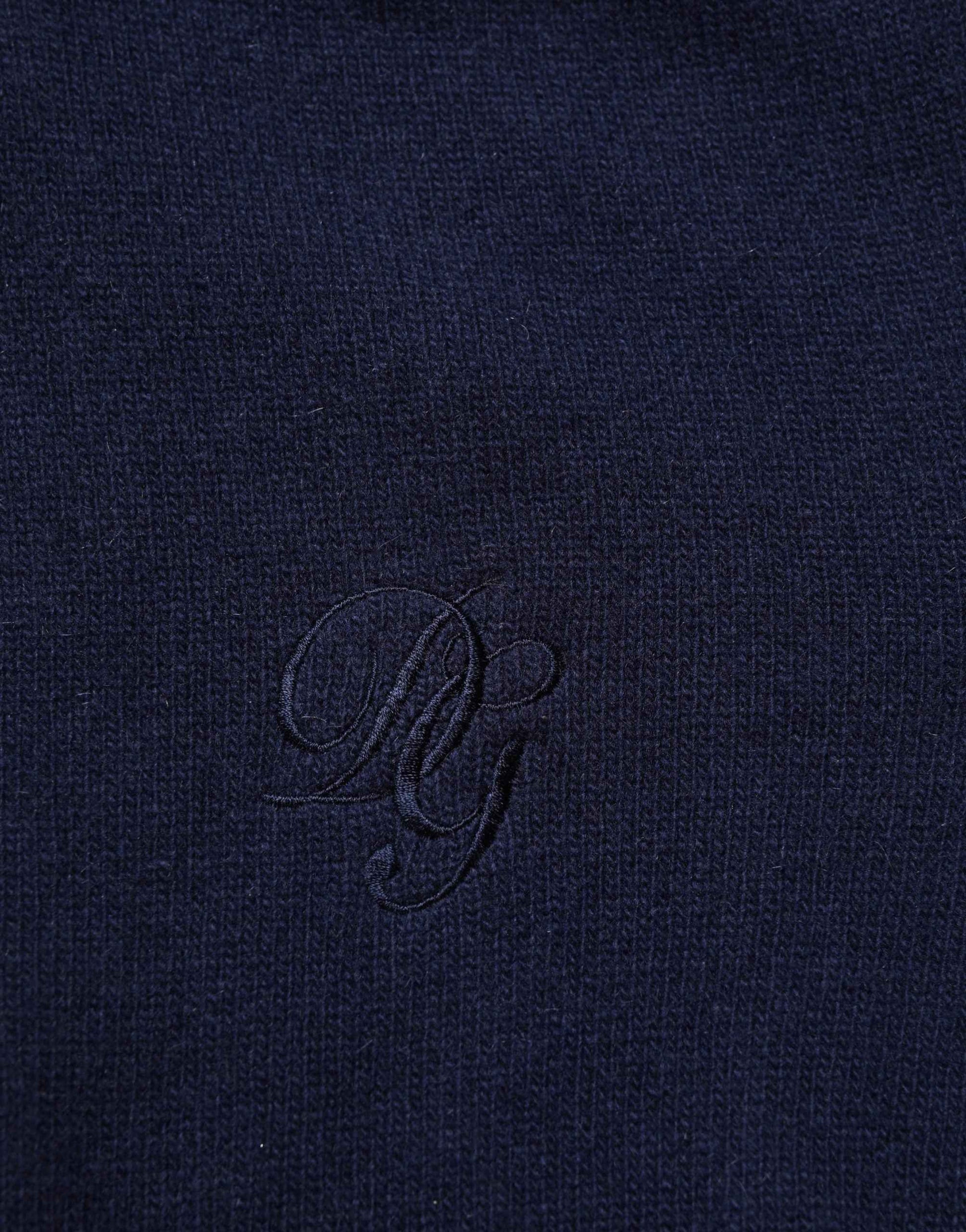 Blue Wool Knit Turtleneck Pullover Sweater