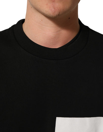 Black Cotton Logo Print Sweatshirt Sweater