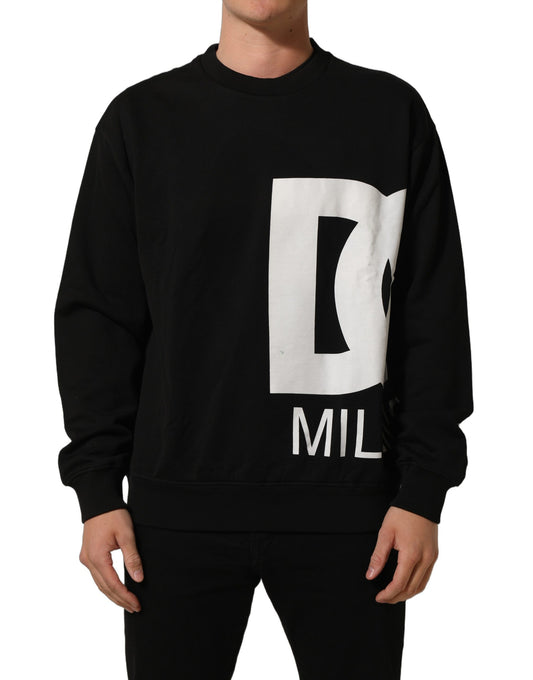 Black Cotton Logo Print Sweatshirt Sweater