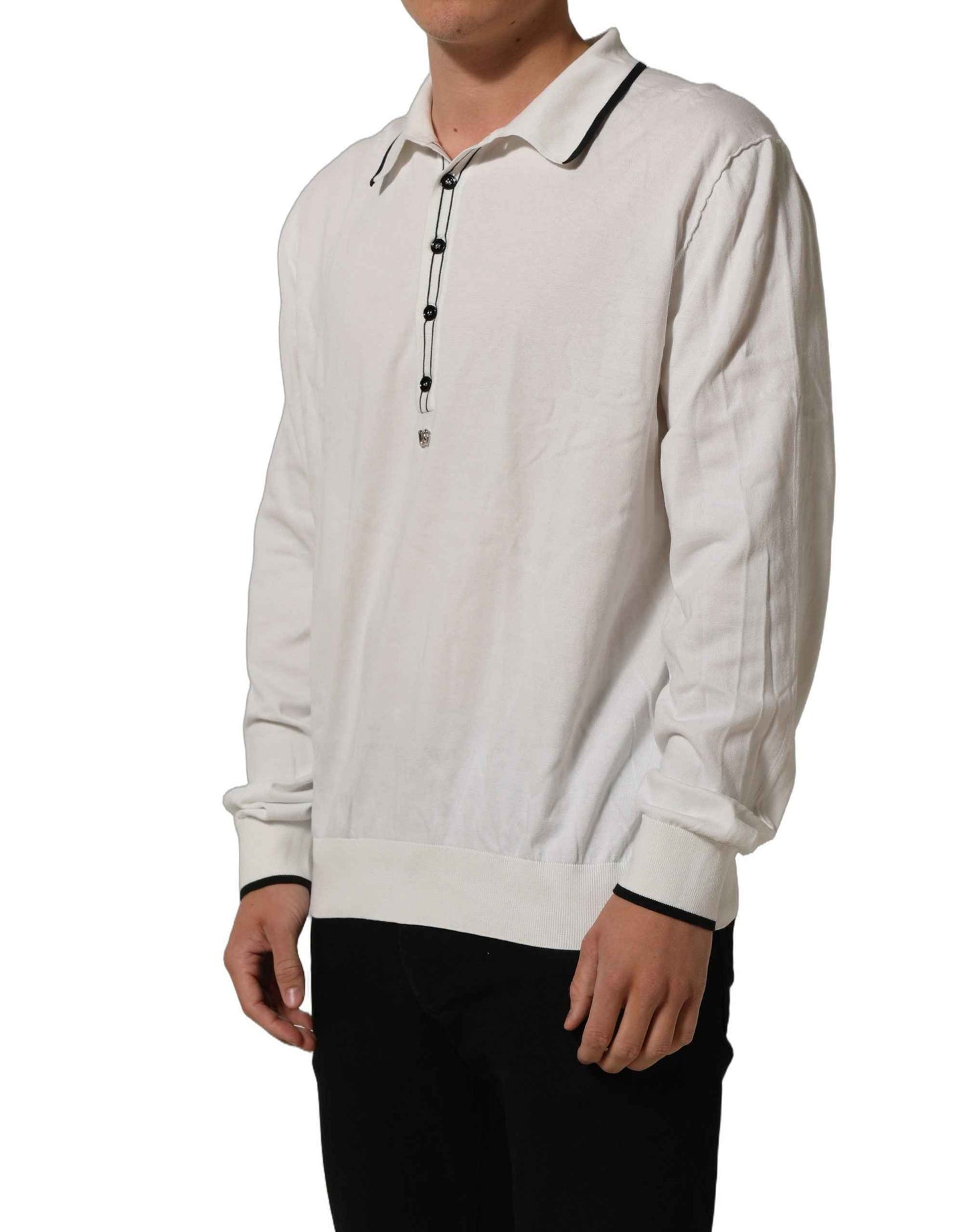 Black Leaf Print Silk Men Crew Neck T-shirt