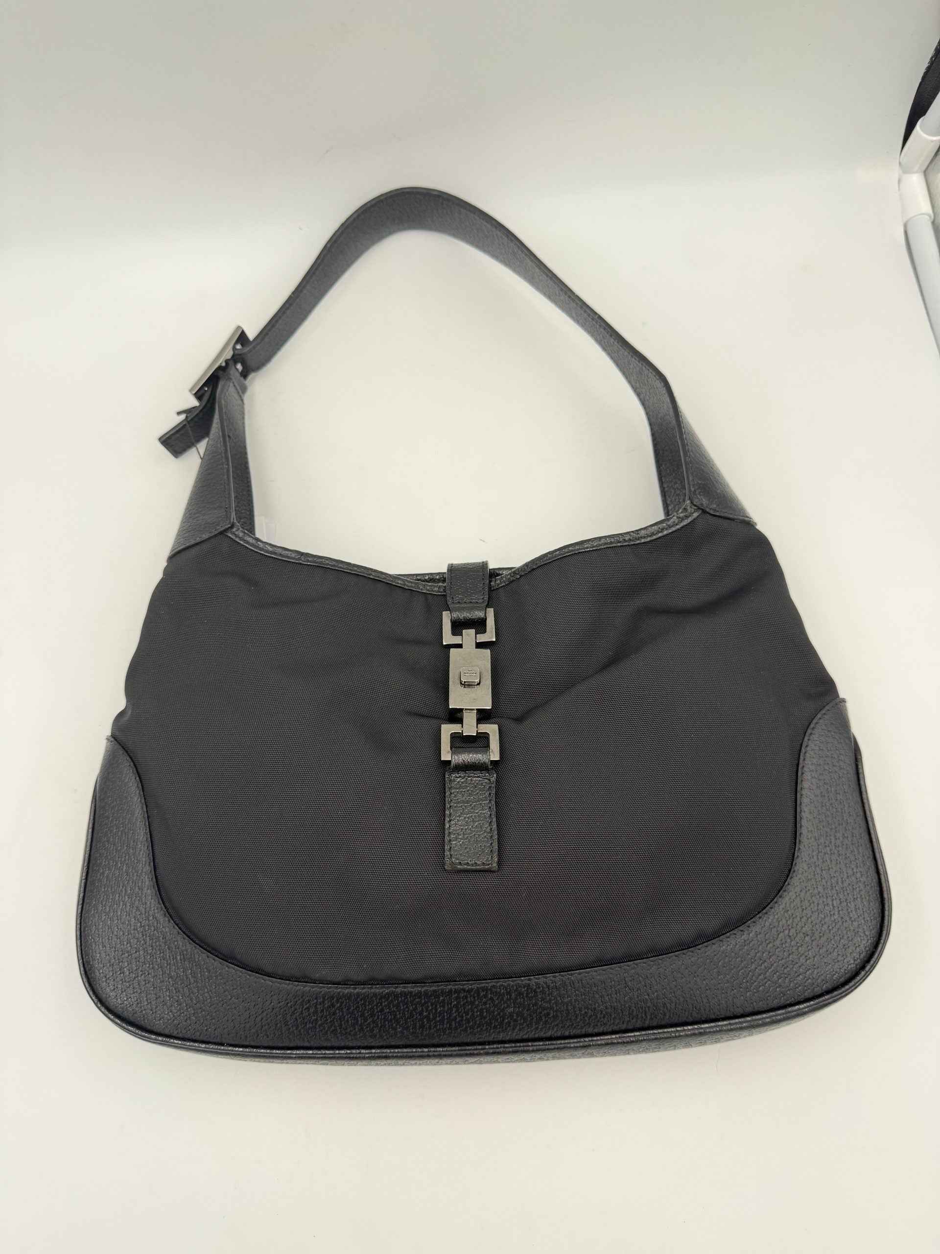 GUCCI JACKIE Leather and Canvas Handbag