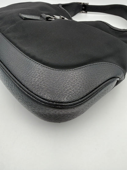 GUCCI JACKIE Leather and Canvas Handbag