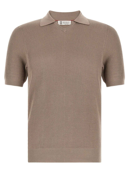 Brown Cotton Polo Shirt