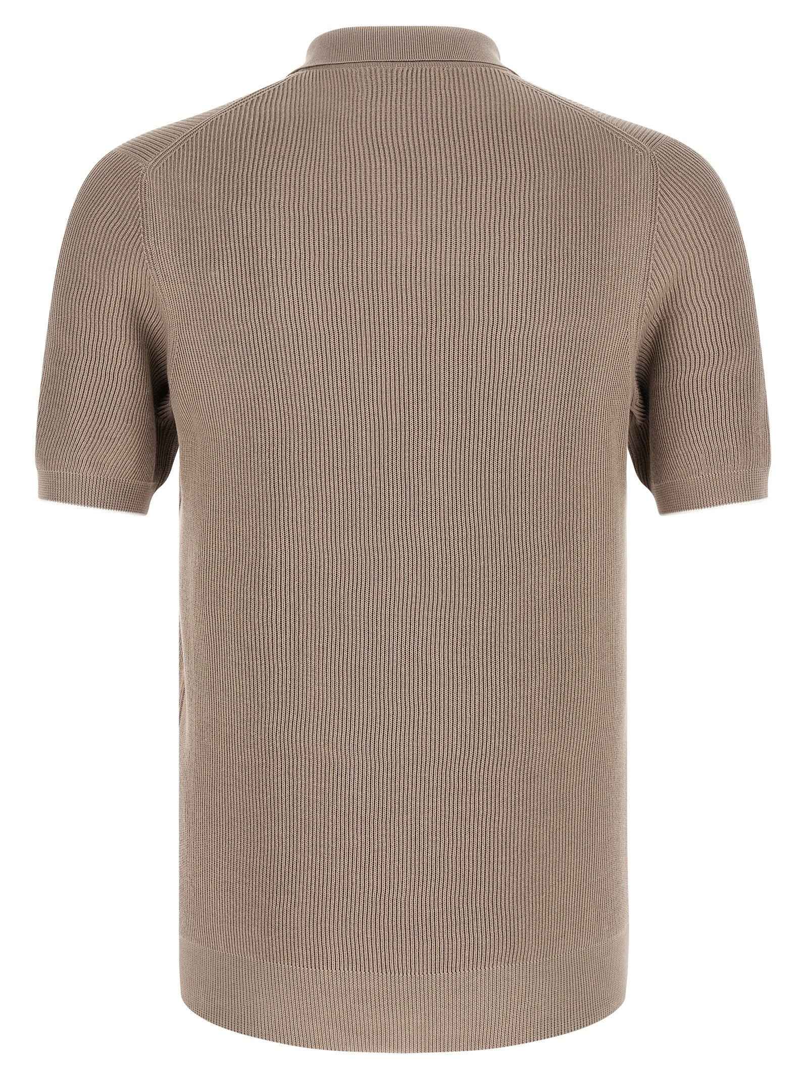 Brown Cotton Polo Shirt