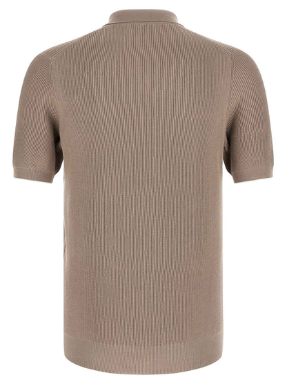 Brown Cotton Polo Shirt