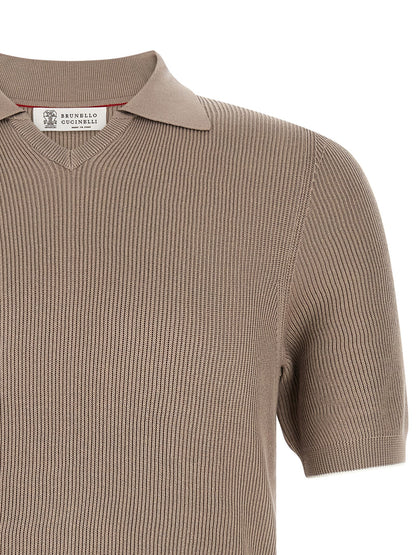 Brown Cotton Polo Shirt
