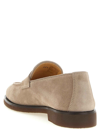 Gray Calfskin Slip-On Loafers