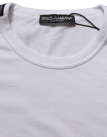 White Cotton Short Sleeves CrewNeck T-shirt