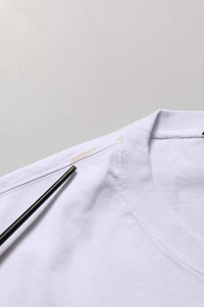 White Blue Stripe Cotton Short Sleeve T-shirt