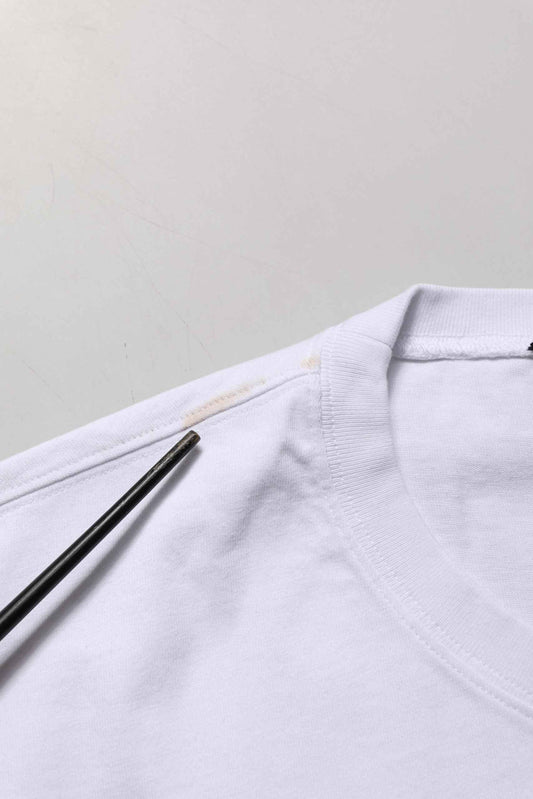 White Blue Stripe Cotton Short Sleeve T-shirt