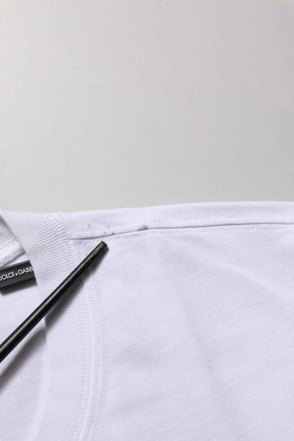 White Blue Stripe Cotton Short Sleeve T-shirt