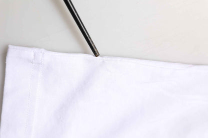 White Cotton Logo Print Crew Neck T-shirt