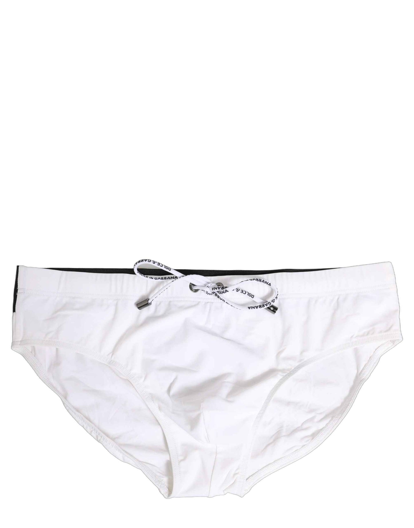 White Stretch Drawstring Swim Brief Swimwear