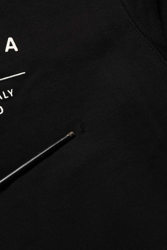Black Cotton Logo Print Sweatshirt Sweater