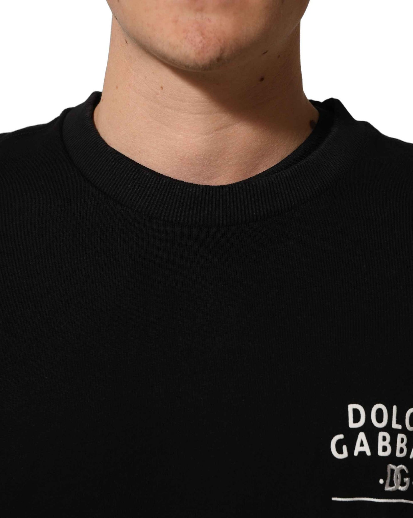 Black Cotton Logo Print Sweatshirt Sweater
