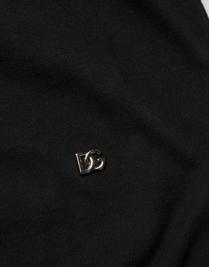 Black Cotton Collared Short Sleeves Men Polo T-shirt